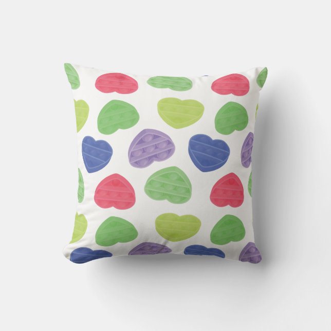 Fun and Trendy Poppit Pop-it hearts design Cushion (Front)