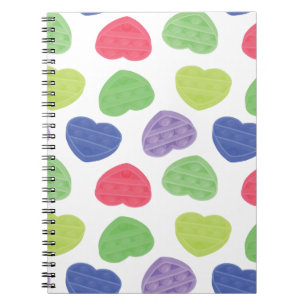 Fun and Trendy Poppit Pop-it hearts design Notebook