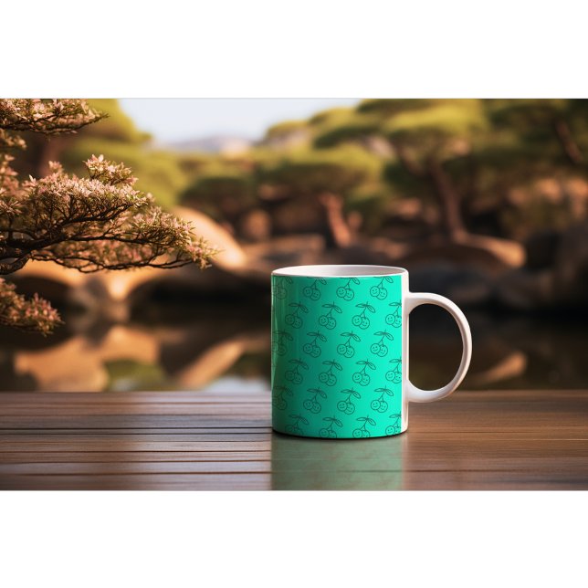Fun and Vibrant Cherry Pattern Coffee Mug (Creator Uploaded)
