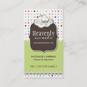 Fun and Whimsical Cupcake   Bakery Business Card