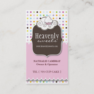 Fun and Whimsical Cupcake   Bakery Business Card