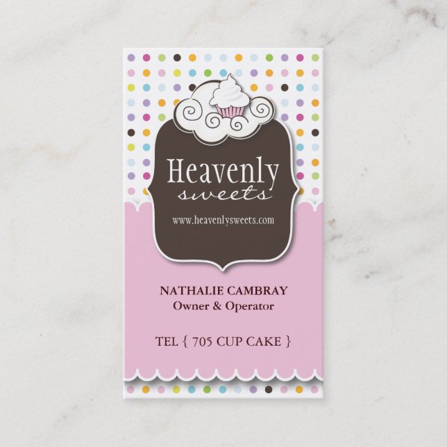 Fun and Whimsical Cupcake | Bakery Business Card (Front)