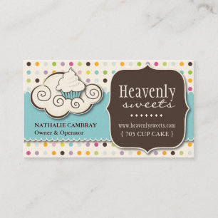 Fun and Whimsical Cupcake Bakery Business Card