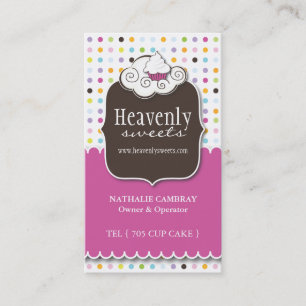 Fun and Whimsical Cupcake Bakery Business Card