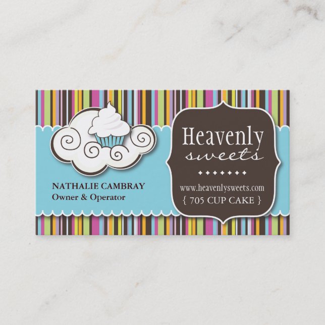 Fun and Whimsical Cupcake | Bakery Business Card (Front)