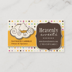Fun and Whimsical Cupcake   Bakery Business Card