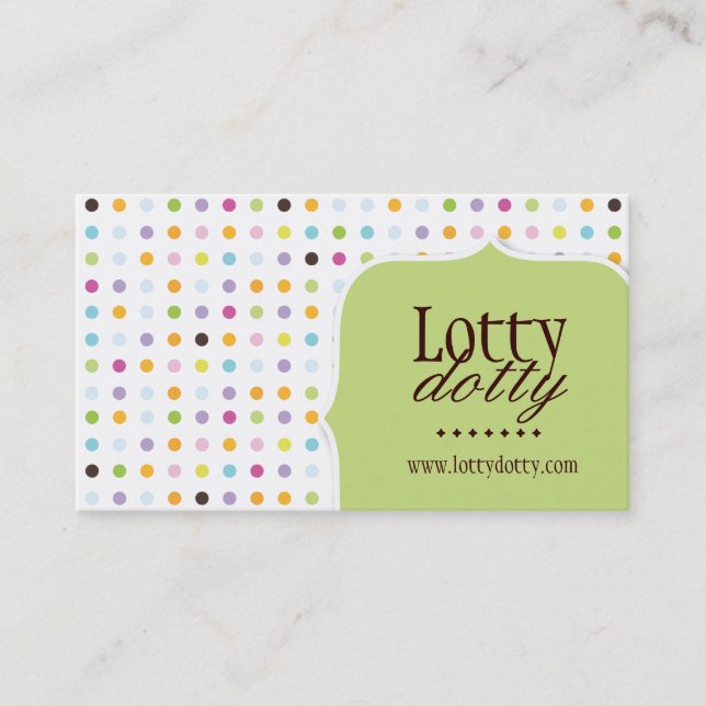 Fun and Whimsical Polk A Dot Business Card (Front)