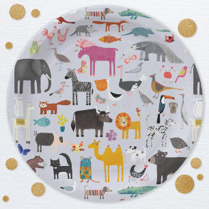 Fun Animal Menagerie Paper Plate