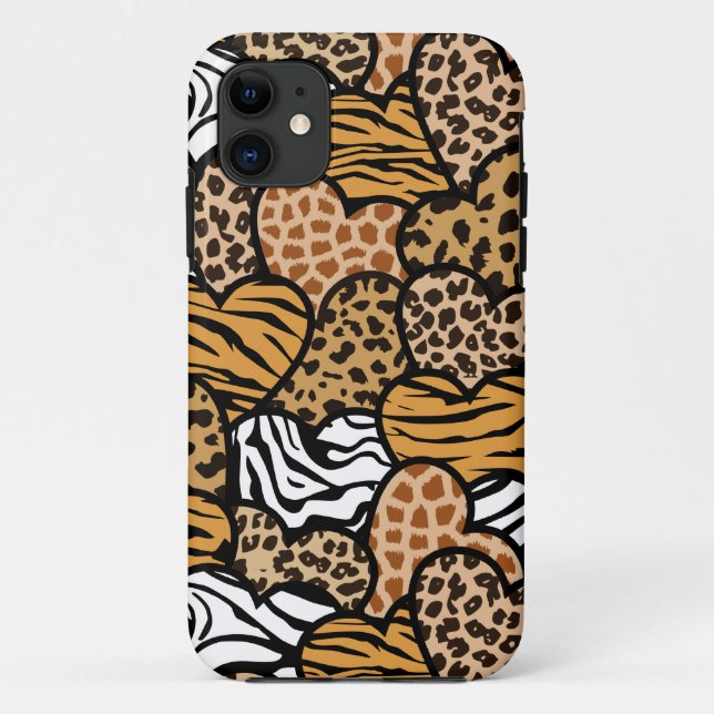 Fun animal pattern hearts Case-Mate iPhone case (Back)