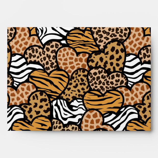 Fun animal pattern hearts envelopes (Front)