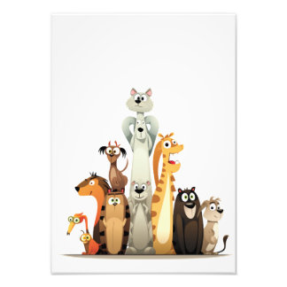 fun animals photo print