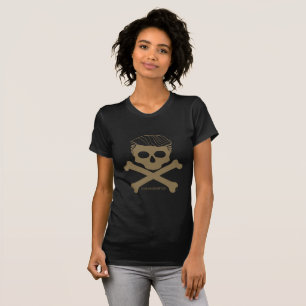 Fun, Anti-Trump Ladies T- black with gold logo T-Shirt