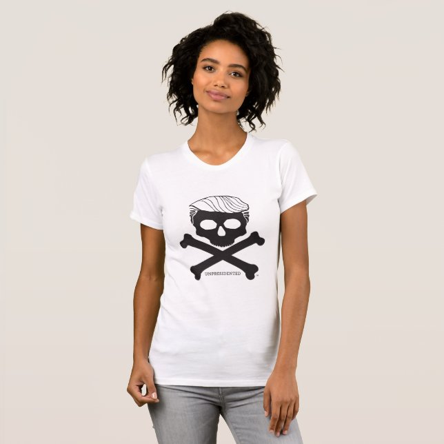 Fun, Anti-Trump Ladies T- white with black logo T-Shirt (Front Full)