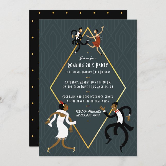 Fun Any occasion Roaring 20's Party Invitation (Front/Back)