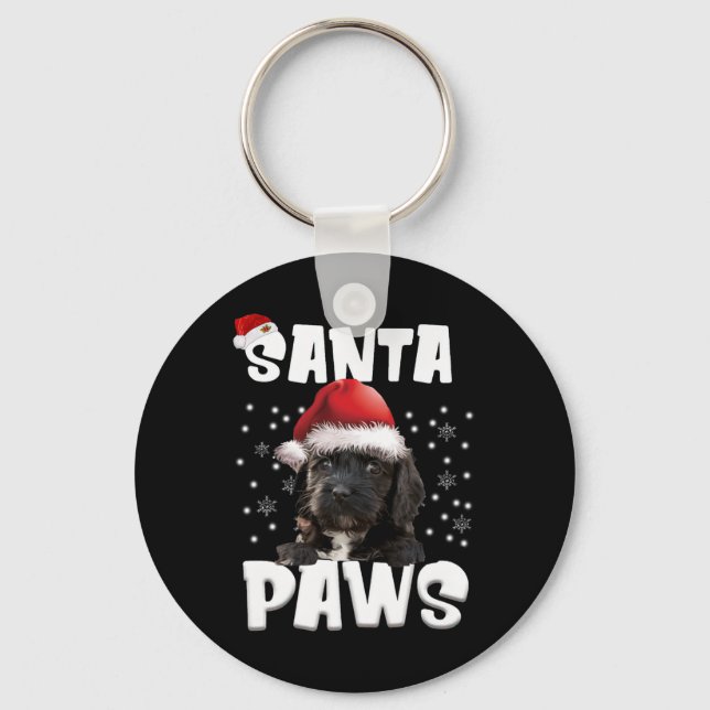 Fun Apoo Christmas Lights Tree Dog Lover Xmas  Key Ring (Front)
