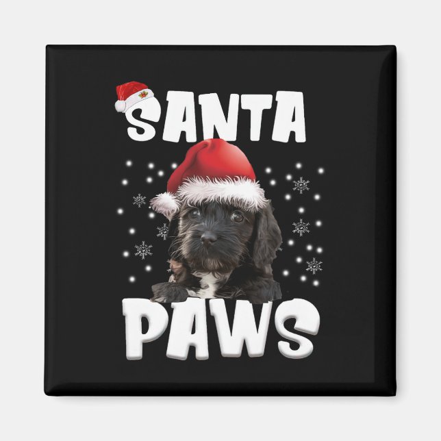 Fun Apoo Christmas Lights Tree Dog Lover Xmas  Magnet (Front)