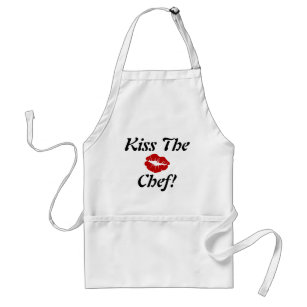 Fun Apron Kiss The Chef! Lipstick Lips Kiss Chefs