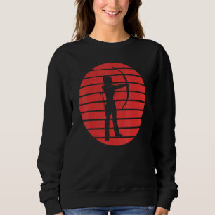 Fun Archery Silhouette On A Red Sunset Background Sweatshirt