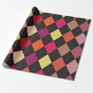 Fun Argyle Pattern Wrapping Paper