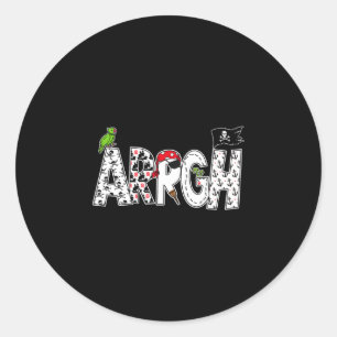 Fun arrgh pirate style pirate costume argh pirate classic round sticker