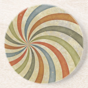 Fun Art Deco Colourful Swirl Coaster