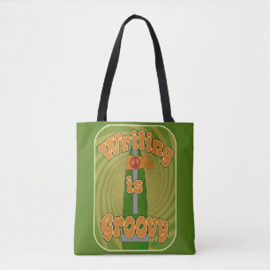 Fun Art Groovy Hippie Pen Funny Author  Tote Bag