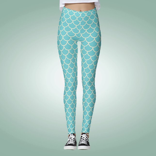 Fun Artsy Halloween Costume Mermaid Scales Pattern Leggings (Creator Uploaded)
