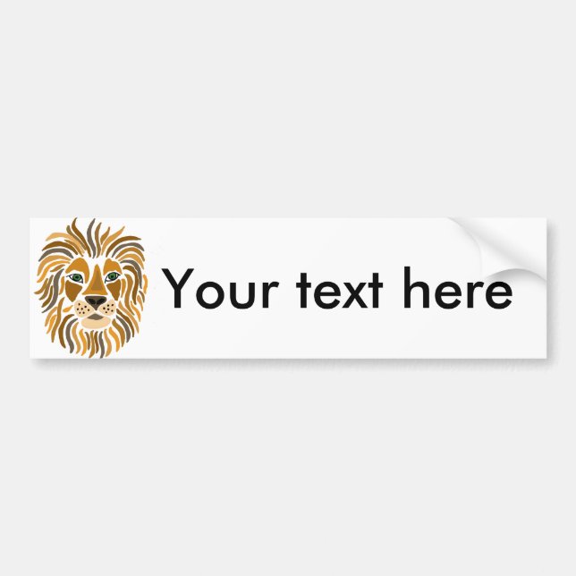 Fun Artsy Lion Abstract Art Bumper Sticker (Front)