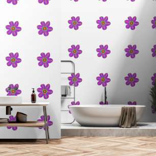 Fun Artsy Purple Floral Wallpaper