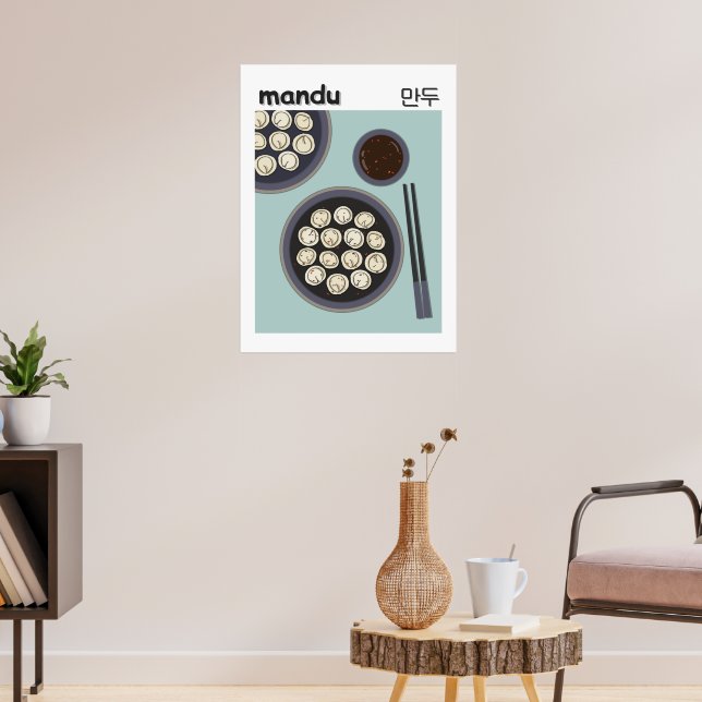 Fun Asian Food New Year Korean Dumpling Poster (Living Room 3)