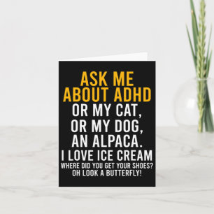 Fun Ask Me About Adhd Autism Mental Health Awarene Card