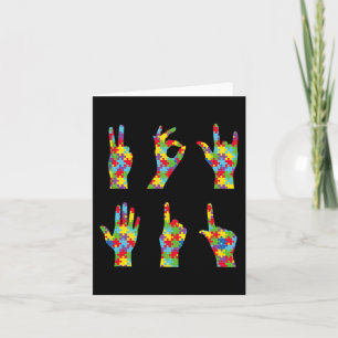 Fun ASL Love Sign Language Autism Awareness  Card