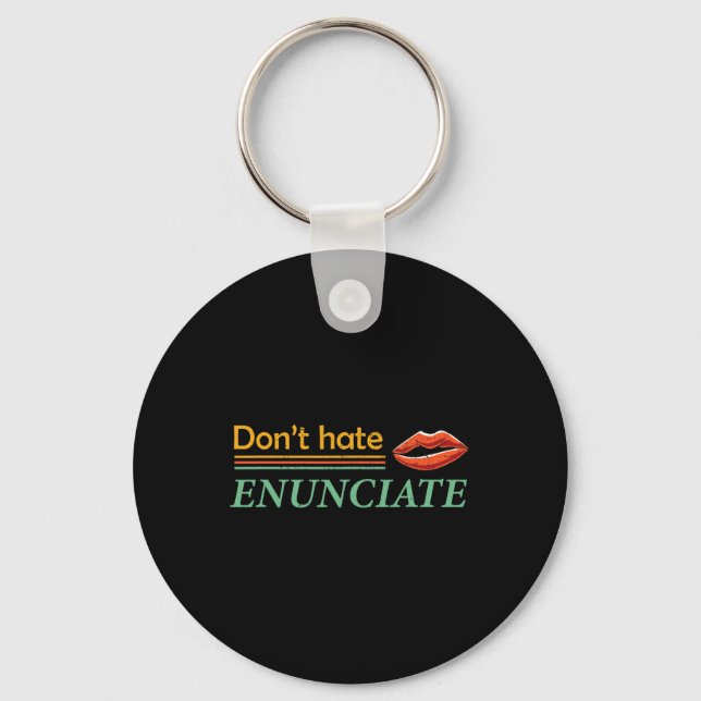 Fun Asl Sign Language Lip Reading Deaf Awareness 1 Key Ring (Front)