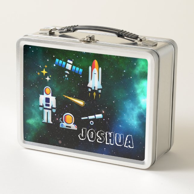 Fun Astronaut Collage     Metal Lunch Box (Front)