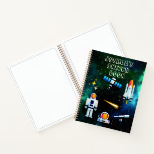 Fun Astronaut Collage Sketch Notebook