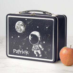 Fun Astronaut In Space Metal Lunchbox