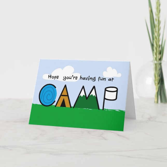 Fun at Camp Picture Letters greeting Card (Front)