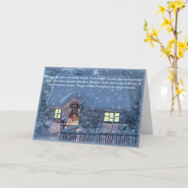 Fun at Santa's Workshop Card (Yellow Flower)