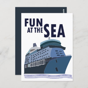 Fun At The Sea Cruise Ship Postcard