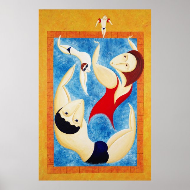 Fun at the swimming pool poster (Front)