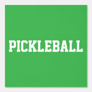Fun Athletic White PICKLEBALL Text On Kelly Green Wallpaper