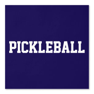 Fun Athletic White PICKLEBALL Text On Navy Blue Wallpaper