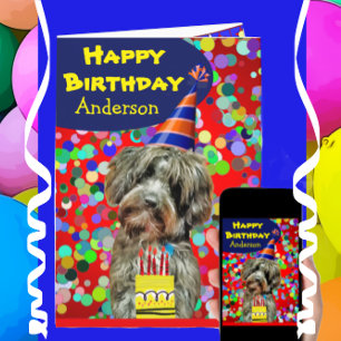 Fun Aussie Poodle Dog Happy Birthday Age Specific  Card