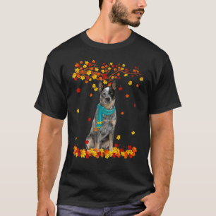 Fun Australian Cattle Thanksgiving Autumn Dog Love T-Shirt
