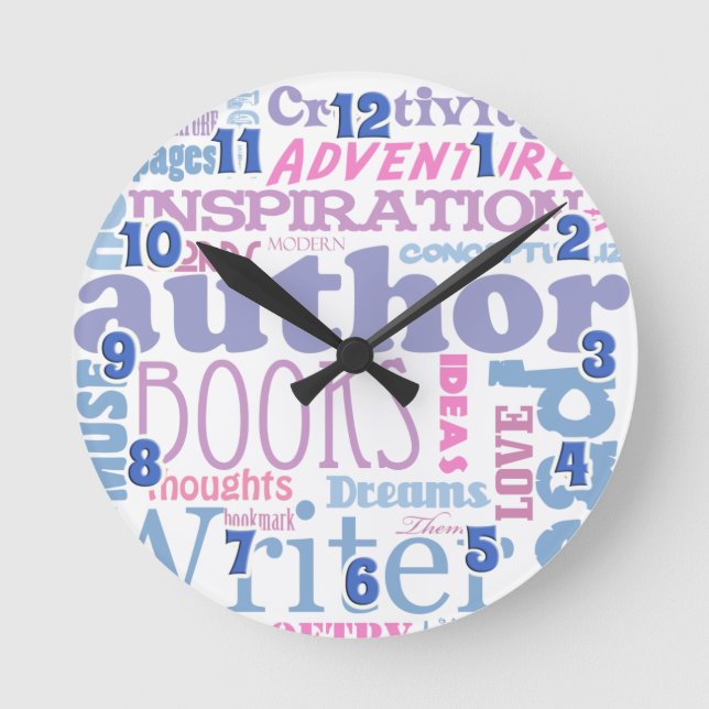 Fun Author Sayings Round Clock (Front)