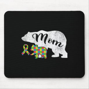 Fun Autism Bear Mum Mouse Pad