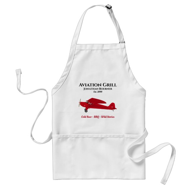 Fun Aviation Vintage Aeroplane BBQ Grill Aprons (Front)