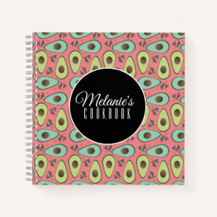 Fun Avocado Cilantro Salad Pattern Notebook