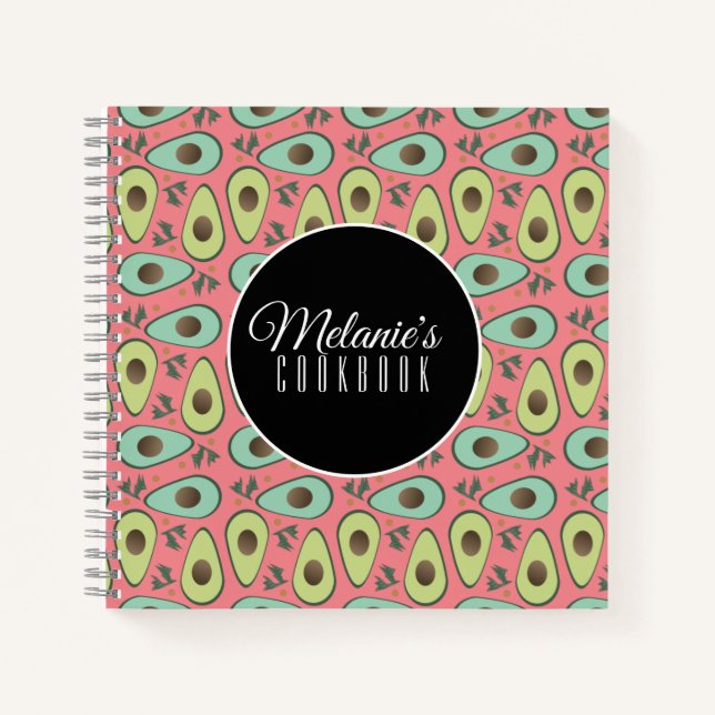 Fun Avocado Cilantro Salad Pattern Notebook (Front)