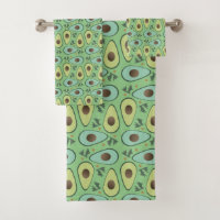 Fun Avocado Half Greenery Pattern